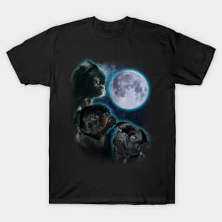 Three Pugs moon T-Shirt